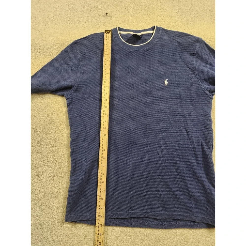Polo Ralph Lauren Shirt Mens L Large Blue Sleepwear Thermal Long Sleeve